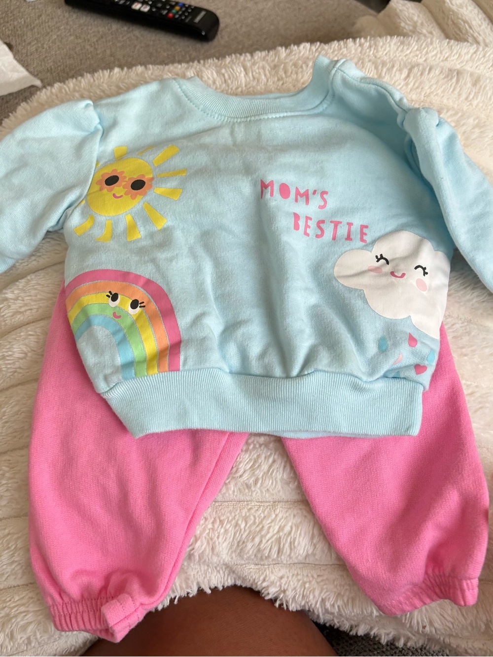 Garanimals Pink & Light Blue Rainbow Sweatshirt and Joggers Set